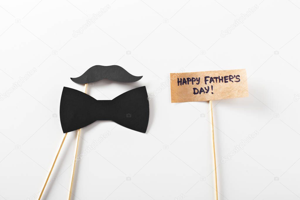 Decoration by paper with text happy fathers day