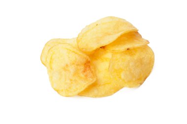 Beyaz üzerinde izole patates cipsi