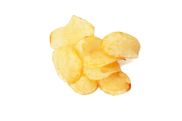 Potatischips Isolerad Vitt — Stockfoto