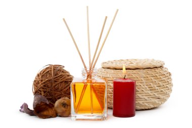 Oda spreyi üzerinde izole beyaz arka plan sopa