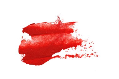 Beyaz arka plan üzerinde ruj smear