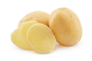 Patatesler beyaz arkaplanda izole