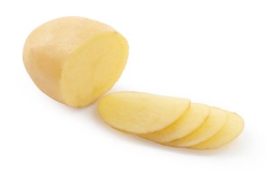 Beyaz arkaplanda izole edilmiş patates