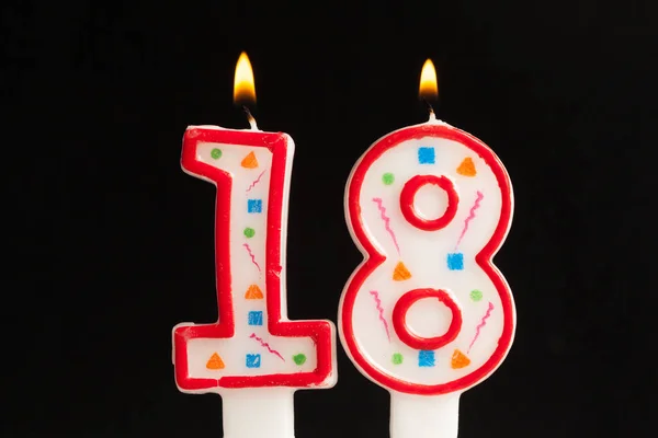 Geburtstag Brennende Kerzen Zahl — Stockfoto