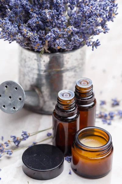 Lavendel Körperpflegeprodukte Aromatherapie Wellness Und Natürliches Gesundheitskonzept — Stockfoto