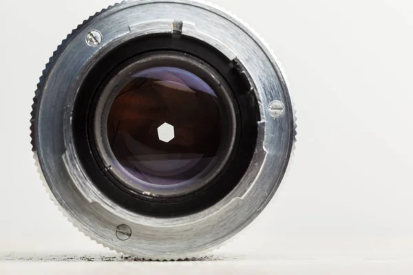 Φακός Κάμερας Κοντινό Πλάνο Στο Φόντο Εσωτερικη — Φωτογραφία Αρχείου