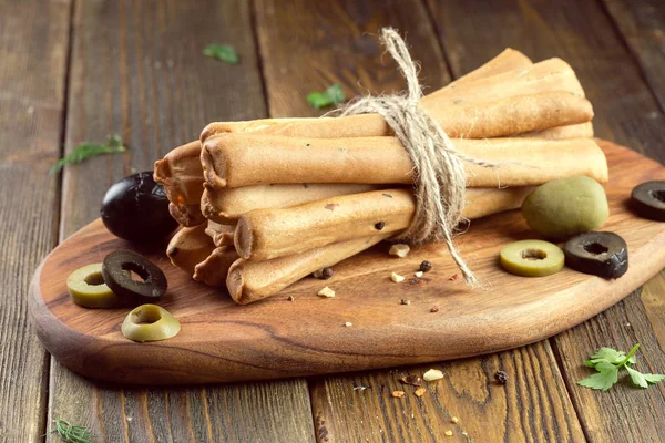 Çıtır çıtır ekmek sopa ahşap tablo