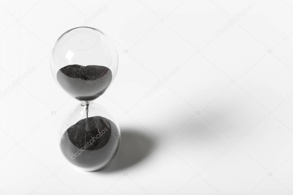 Hourglass on white background