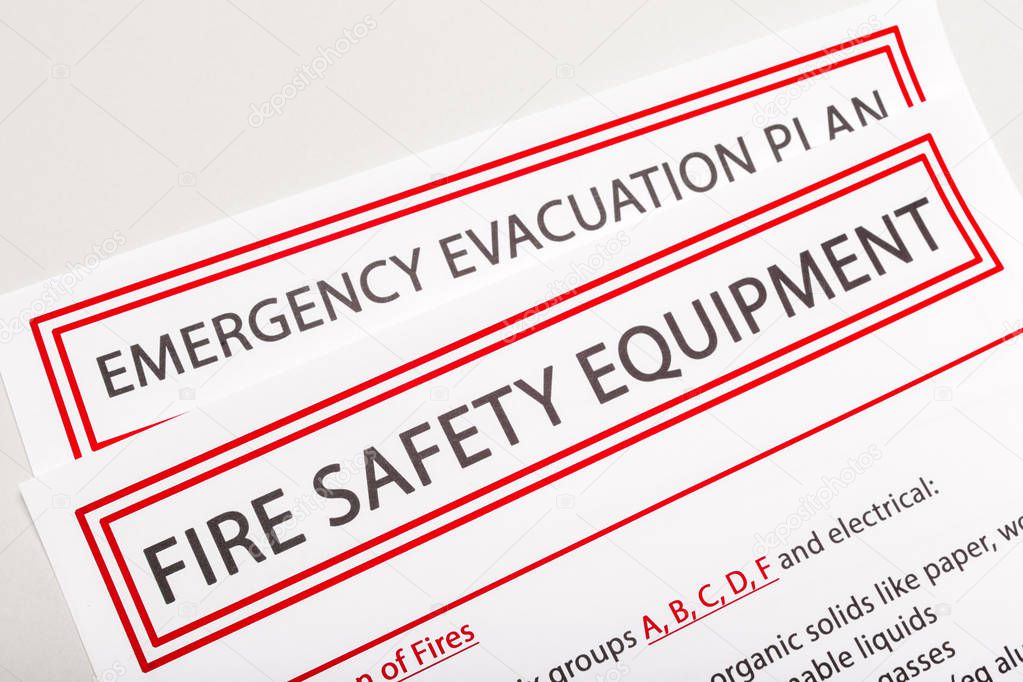 Emergency evacuation plan with copy space