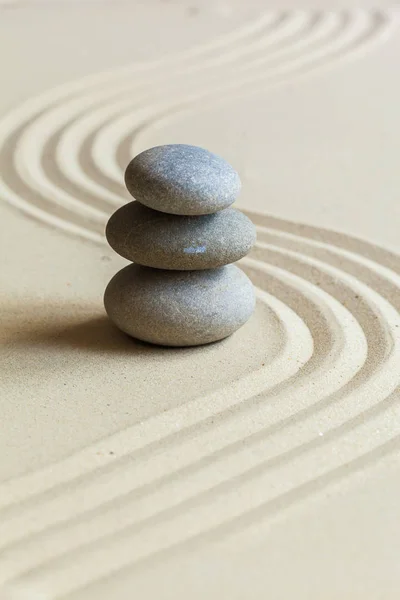Zen Meditációs Kövek Homokos Háttér — Stock Fotó