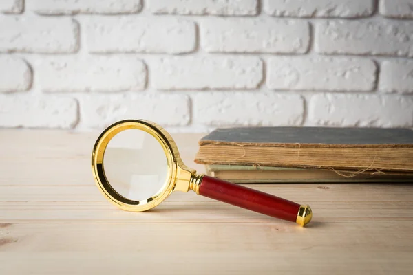 Magnifying Glass Book — Stock Photo, Image