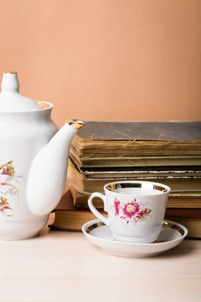 Çay Çaydanlık Vintage Tarzı Ile — Stok fotoğraf