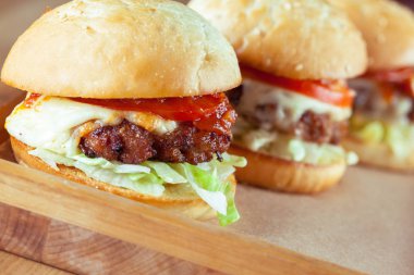 sulu biftek Burger yakın çekim