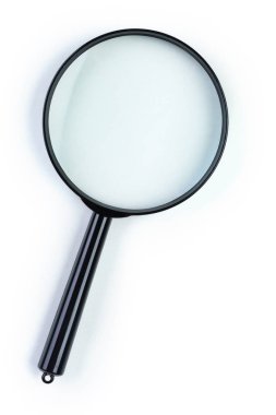 Büyüteç beyaz arkaplanda izole edilmiş