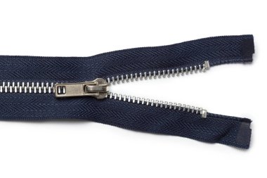 fermuar beyaz arkaplanda izole edildi