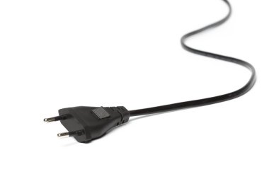 Beyaz bir arka plan üzerinde 220 V elektrik tel kablo