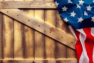 Ahşap plakalar zemin üzerine Amerikan bayrağı 