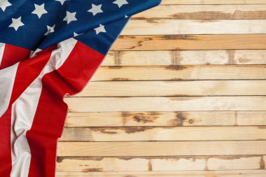 Ahşap plakalar zemin üzerine Amerikan bayrağı 