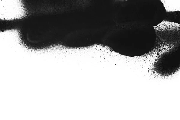 Black Color Spray Paint White Background Paper — Stock Photo, Image