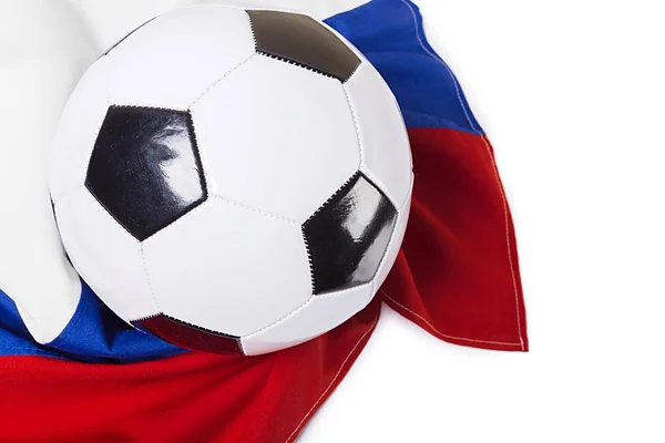 Flagge Von Russland Mit Fußball — Stockfoto