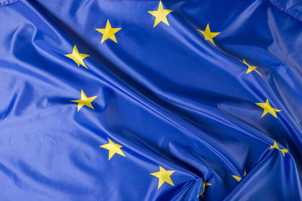 European Union EU Flag, close up