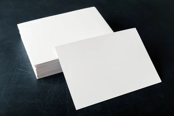 Backed Paper Blank Business Cards Stack — Stock Photo, Image