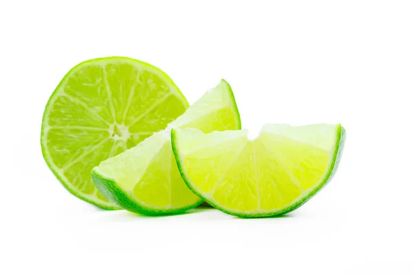 Färsk Mogen Lime Isolerad Vit Bakgrund — Stockfoto