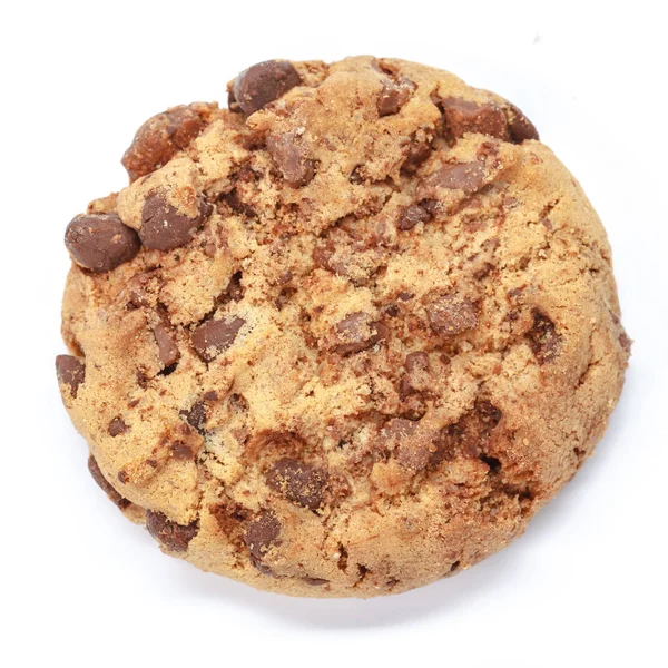 Chocolate Chip Cookie Auf Weißem Hintergrund — Stockfoto