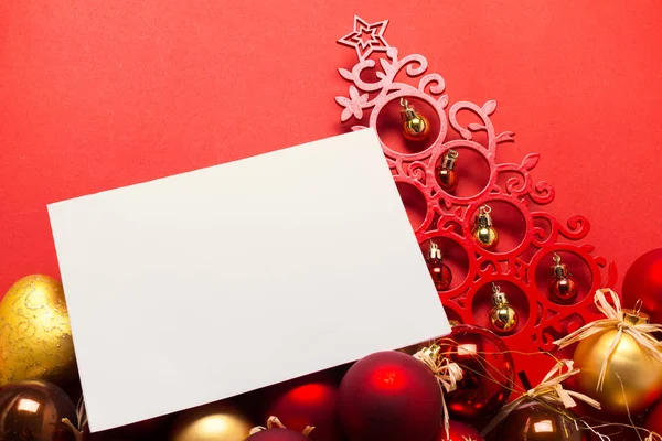 Greeting Card Mock Christmas Ornaments Royalty Free Stock Photos