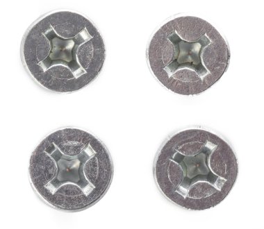 Beyaz arka plan üzerinde izole vidası koleksiyonu 