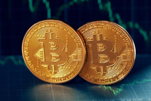 Golden Bitcoin Crypto Currency Concept — Stock Photo, Image