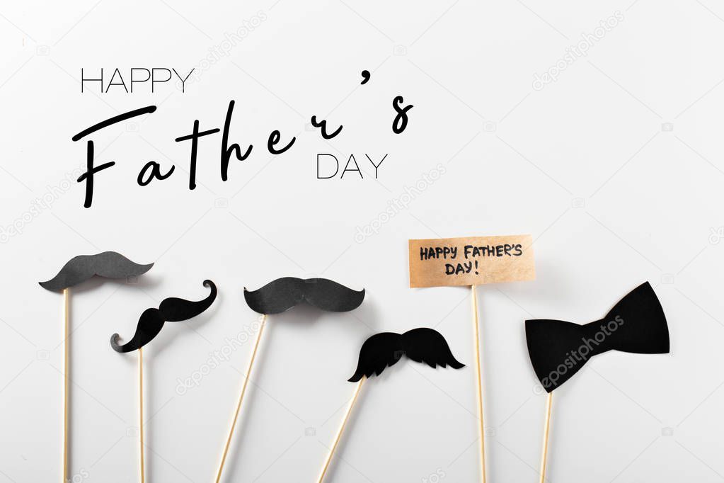 Decoration by paper with text happy fathers day
