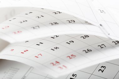 Calendar pages, business time concept clipart