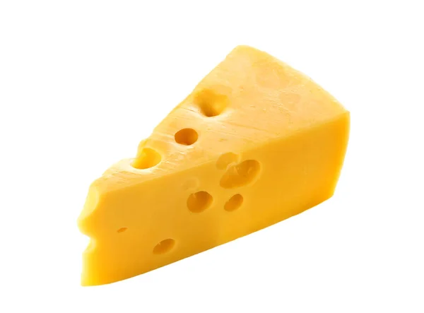 Čerstvý Sýr Chutná Izolované Bílém — Stock fotografie