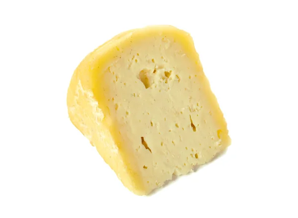 Formaggio Fresco Saporito Isolato Bianco — Foto Stock