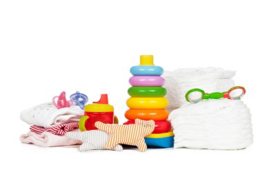 Beyaz izole çocuk aksesuarları