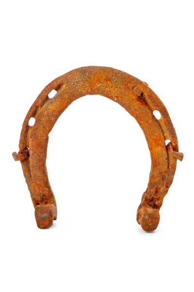 Old Rusty Horseshoe Isolated White Stock Image