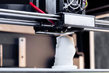 Beyaz 3D yazdırma parçası