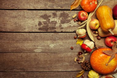 Farklı sebze ile sonbahar arka plan