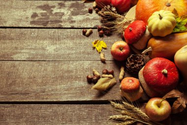 Farklı sebze ile sonbahar arka plan