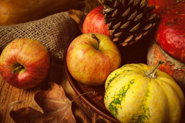 Farklı sebze ile sonbahar arka plan