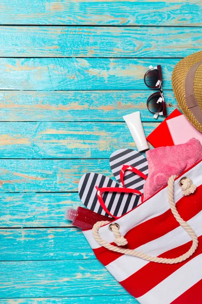 Summer Holiday Background Beach Items — Stock Photo, Image