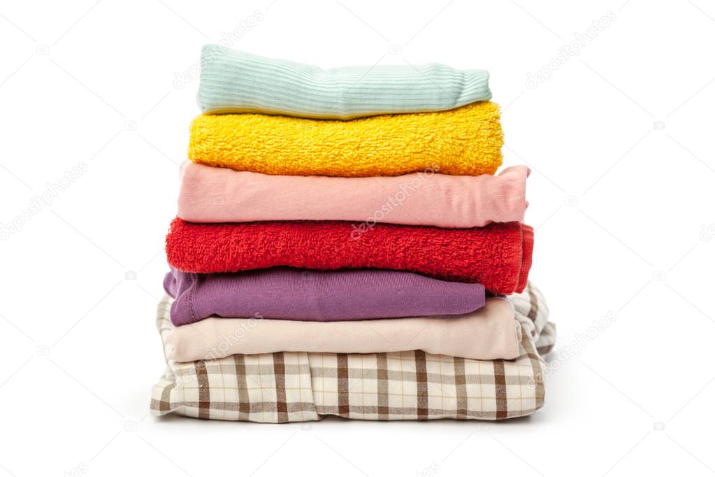 stack of clothing isolated on white