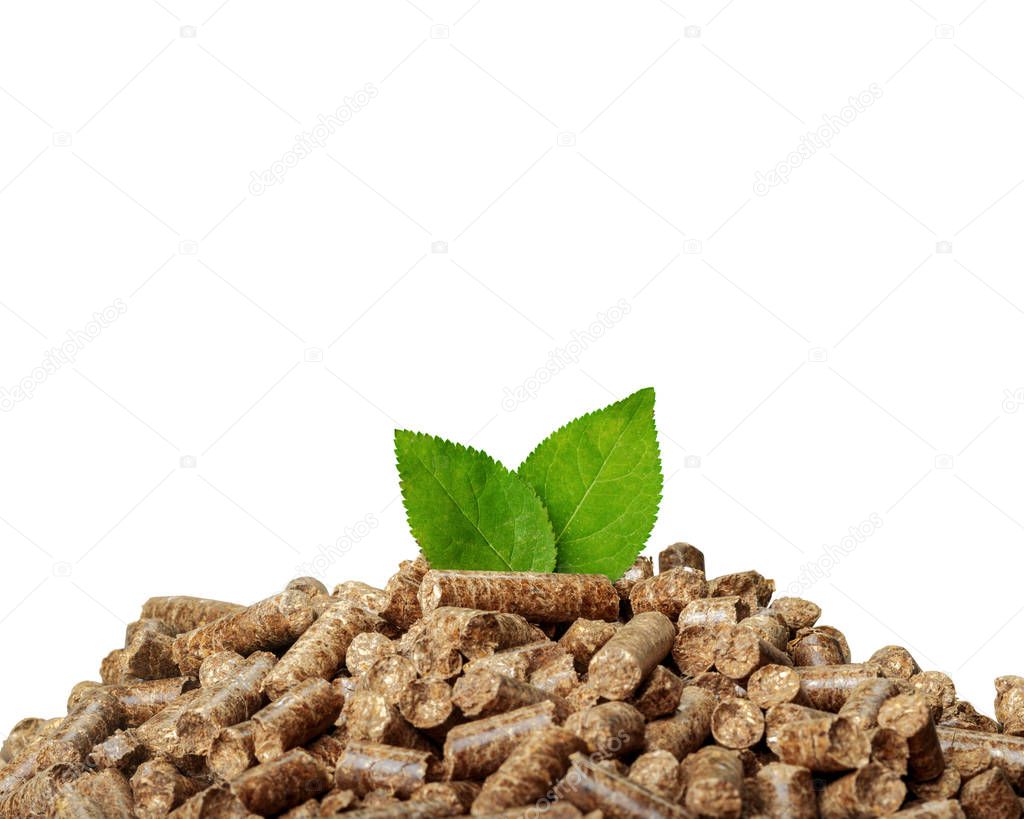 Pile of wooden pellets for bio energy