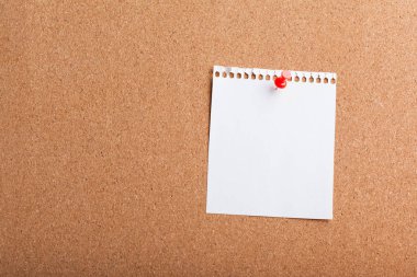 mantar pano boş bir not kağıdına