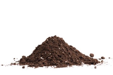 Soil or dirt section isolated on white background clipart