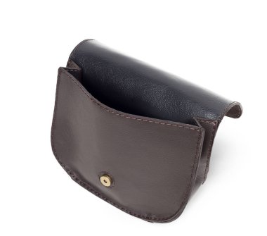 Beyaz arka plan üzerinde izole kadın deri el çantası