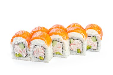 Suşi izole üzerinde beyaz arka plan üzerinde ayarla