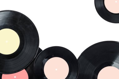 arka plan olarak renkli vinil kayıtlar