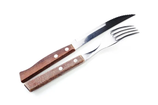 Çatal Bıçak Beyaz Arkaplanda — Stok fotoğraf